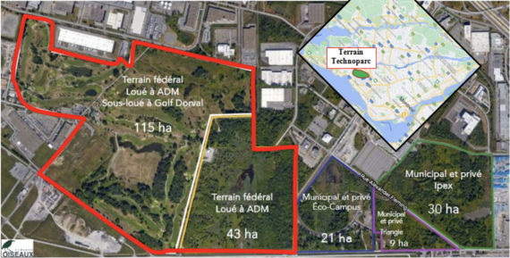 Image du plan du terrain du Technoparc